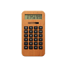 チェリーの木製小型ソーラー電卓