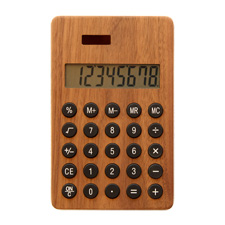 ウォールナットの大判木製ソーラー電卓