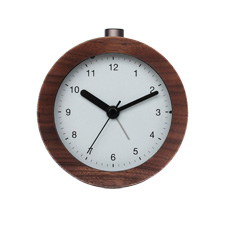 アラーム付き木製置時計　ウォールナット