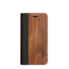 iPhone8/iPhone7用 手帳型木製スマートフォンケース　ウォールナット