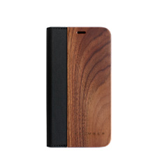 iPhoneX用 手帳型木製アイフォンケース　ウォールナット
