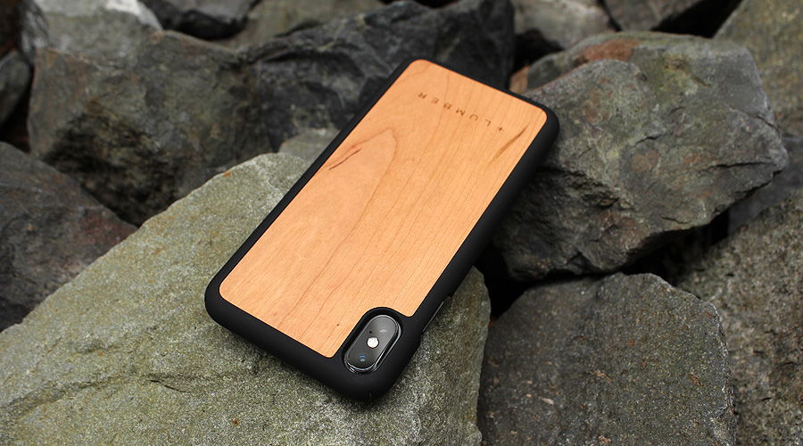 iPhoneXS Max用 木製アイフォンケース　チェリー