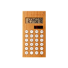 小型の木製ソーラー電卓