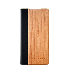 Xperia Z5プレミアム用 手帳型木製スマートフォンケース　チェリー