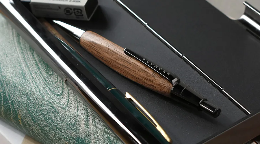 銘木をプラスした木製シャープペンシル