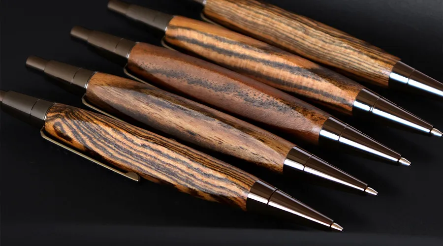 銘木をプラスした木製シャープペンシル